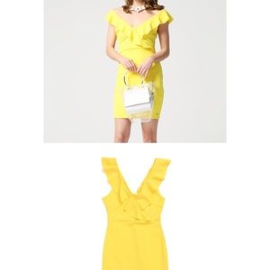 Dress Sale! NWOT: Guess Yellow Ruffle Detail Dress